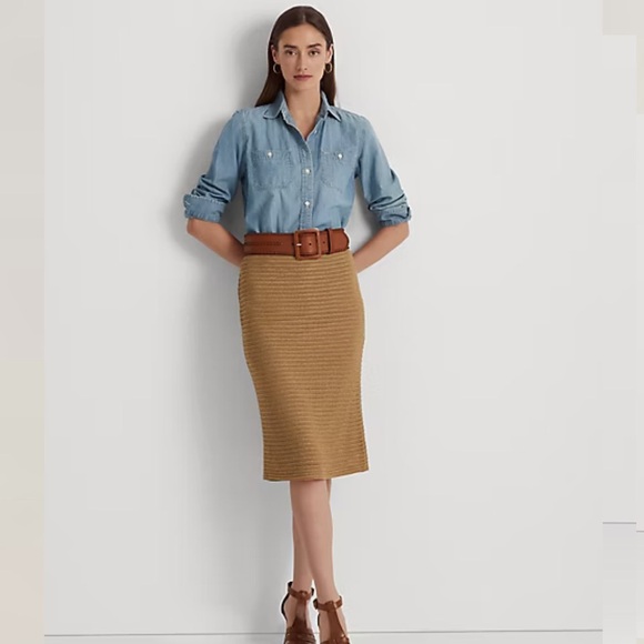 Ralph Lauren Dresses & Skirts - Lauren Ralph Lauren Metallic Cotton-Blend Knit Pencil Skirt – Size‎ XS